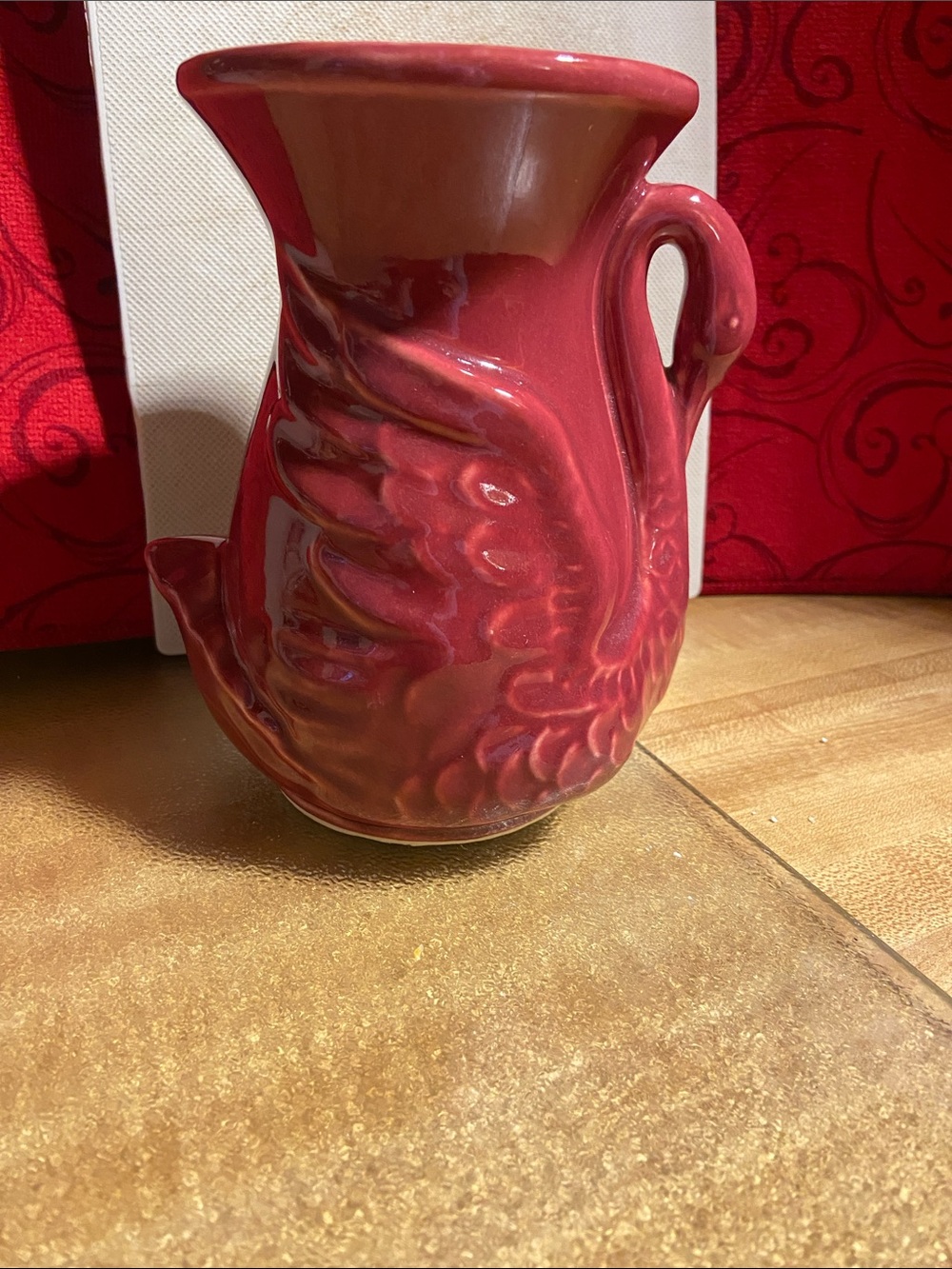 Vintage Shawmee burgandy pottery